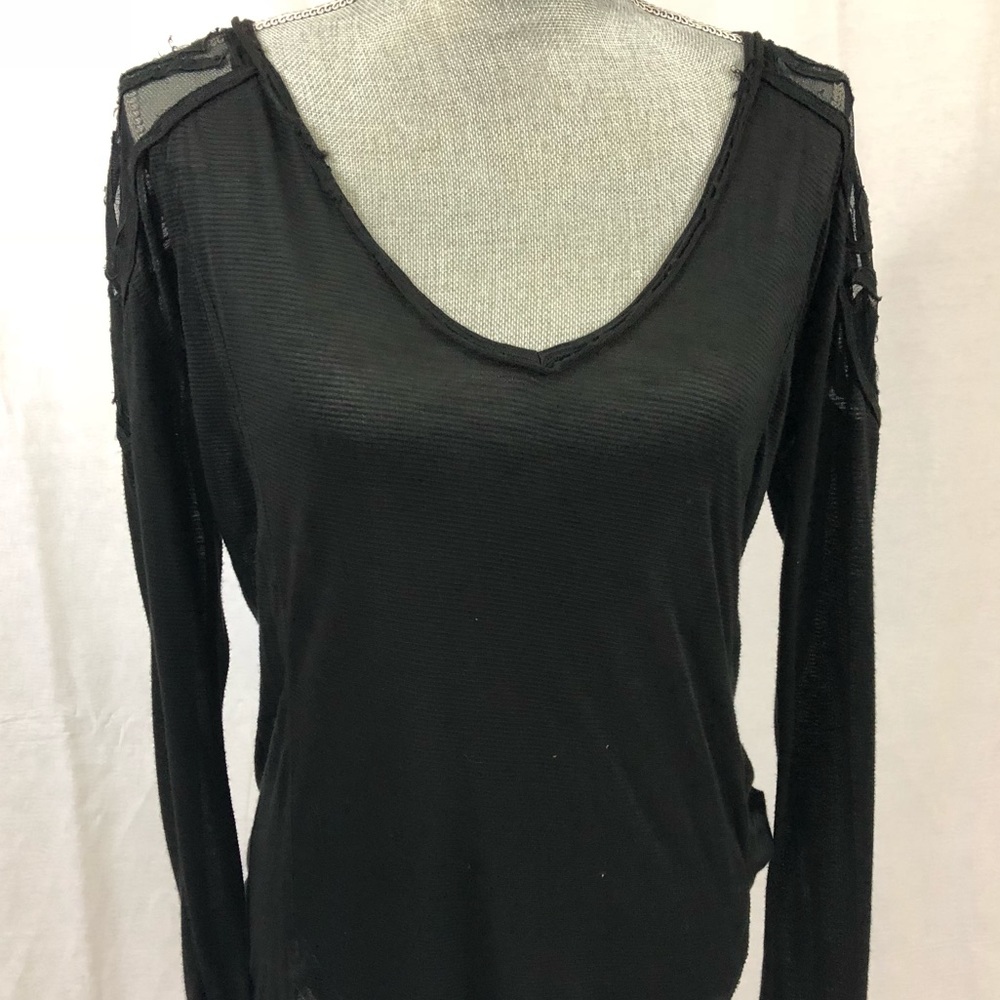 Free People long sleeved black top